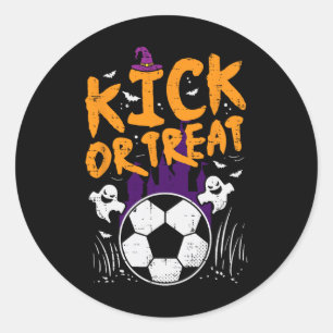 Halloween Voetbal Schop Of Behandel Voetbal Kostuu Ronde Sticker