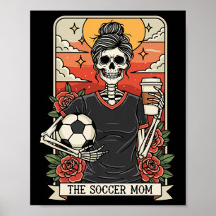 Halloween Voetbalmoeder Grappige Tarotkaart Skelet Poster