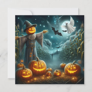 Halloween vogelverschrikker feestdagenkaart