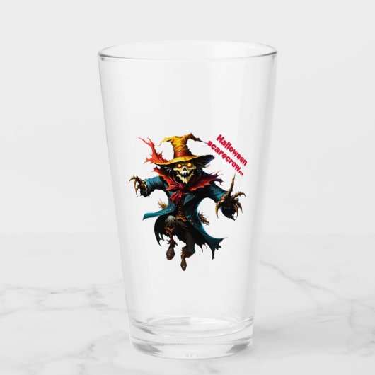Halloween vogelverschrikker glas (Voorkant)