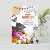 Halloween vogelverschrikker kinderen verjaardag ui kaart (Staand voorkant)