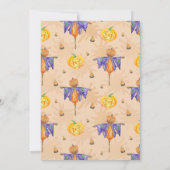 Halloween vogelverschrikker met Pumpkin Party Kaart (Achterkant)