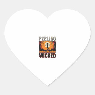 Halloween vogelverschrikker voelt zich ondeugend v hart sticker