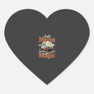 Halloween Volle Maan Magie Vintage Auto Hart Sticker