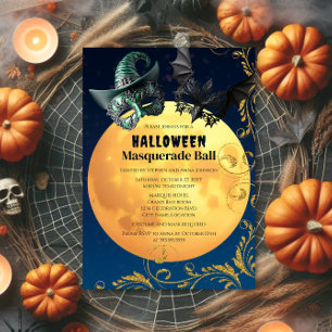 Halloween Volle Maan Masquerade Ball Kaart