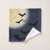 Halloween volle maan met vleermuizen bad handdoek (Wasdoekje)