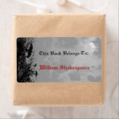 Halloween Volle Maan Ravens Custom Bookplate Label (Insitu)