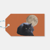 Halloween Volle Maan Zwarte Kat Cadeaulabel (Achterkant Horizontaal)