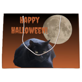 Halloween Volle Maan Zwarte Kat Groot Cadeauzakje