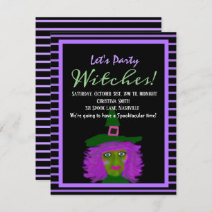 Halloween Volwassen Heksen Party Uitnodiging