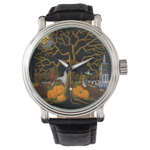 Halloween, volwassen, horloge, geesten, Jack-O-lan Horloge
