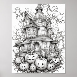 Halloween volwassen kleuring poster