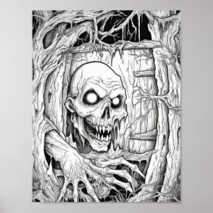 Halloween volwassen kleuring poster