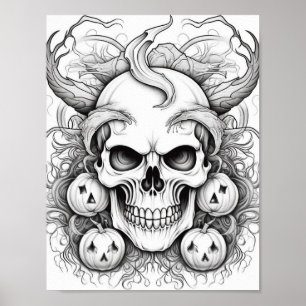 Halloween volwassen kleuring poster