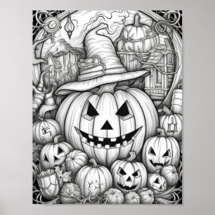 Halloween volwassen kleuring poster