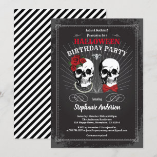Halloween volwassen verjaardagsfeest gothic zwart kaart