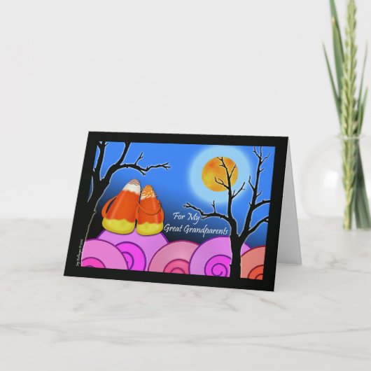 Halloween voor grote grootouders Candy Corn Pair Kaart (Voorkant)