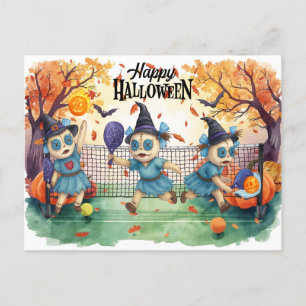 Halloween voor Pickleball Player Party Feestdagenkaart