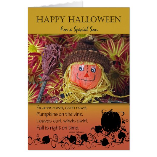 Halloween voor Son Scarecrow en gedicht (Voorkant)