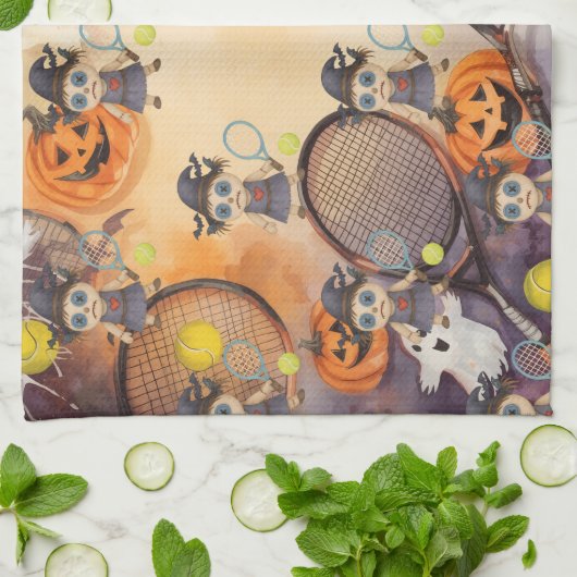 Halloween voor tennisspeler theedoek (Gevouwen)