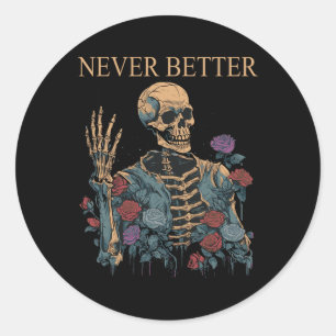Halloween voor vrouwen Nooit Beter Esthetische Hal Ronde Sticker