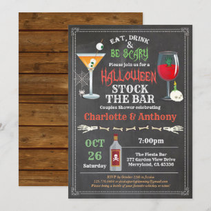 Halloween voorraad de bar koppels douche krijtbord kaart