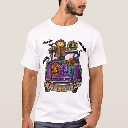 Halloween-vrachtwagen T-shirt (Voorkant)