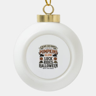 Halloween vrachtwagenchauffeur shirt met zwarte ka keramische bal ornament