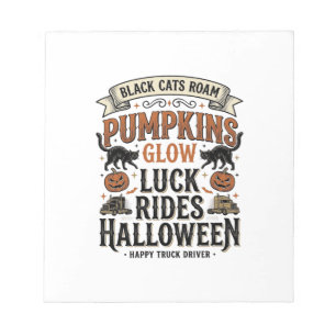 Halloween vrachtwagenchauffeursshirt met zwarte ka notitieblok