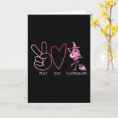 Halloween Vrede Liefde Flamingoween Flamingo Roze Kaart (Gele Bloem)