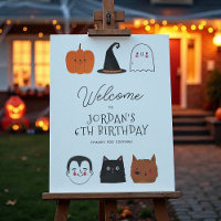 Halloween Vrienden Moderne Verjaardag Welkom Teken