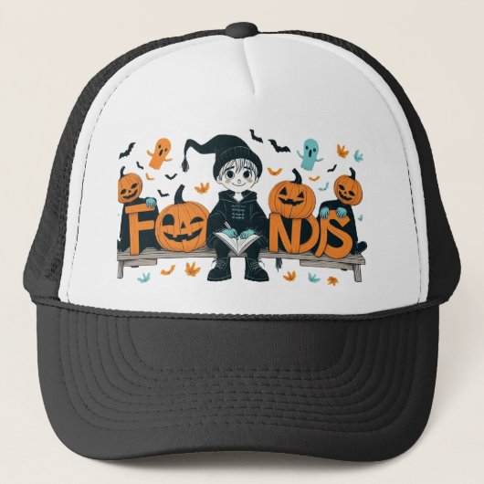 Halloween vrienden trucker pet (Voorkant)
