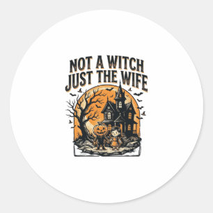 Halloween Vrouw Shirt Vintage Spookhuis Ontwerp Ronde Sticker