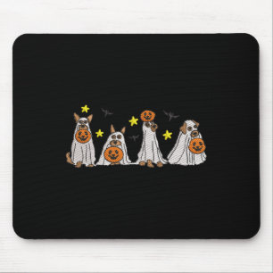 Halloween Vrouwen Ghost Hond Borduurwerk Effect On Muismat