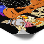 Halloween Vrouwen Mannen Kinder Halloween Black Ca Poster (Hoek)
