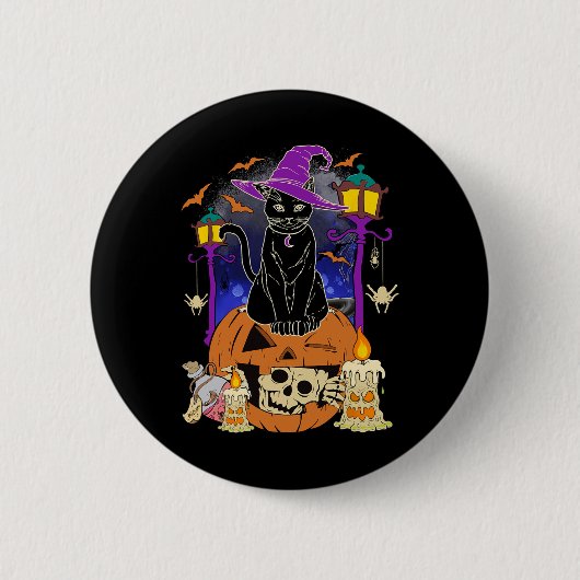 Halloween Vrouwen Mannen Kinder Halloween Black Ca Ronde Button 5,7 Cm (Voorkant)