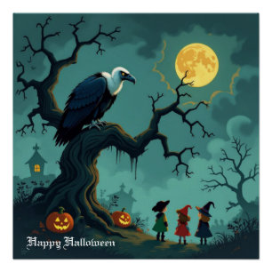 Halloween Vulture Perfect Poster