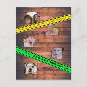 Halloween Waarschuwingstape Gevangen achter Muur Briefkaart