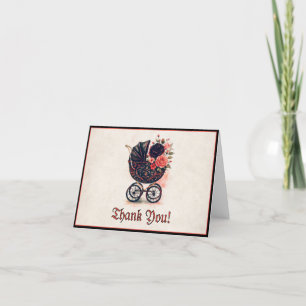 Halloween wandelwagen Baby shower Bedankkaart