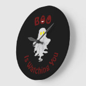 Halloween Wandklok | Boe kijkt naar je Grote Klok (Hoek)