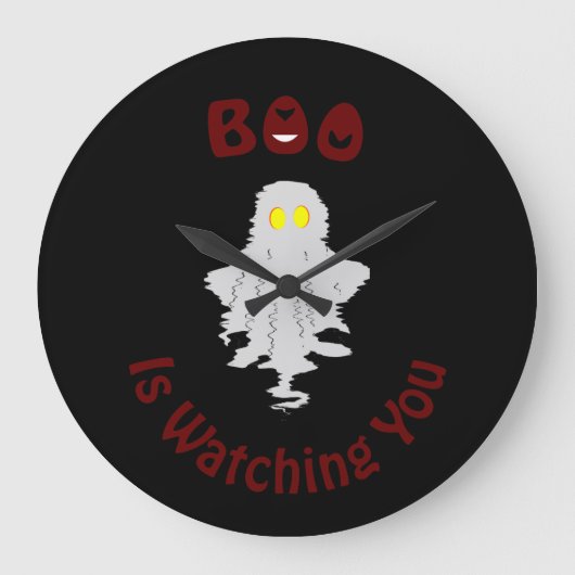 Halloween Wandklok | Boe kijkt naar je Grote Klok (Voorkant)