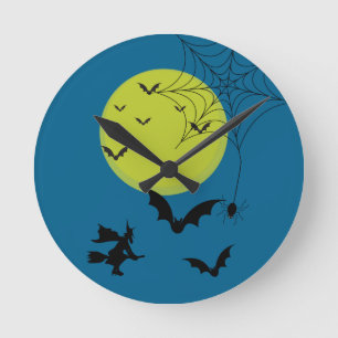Halloween wandklok ronde klok