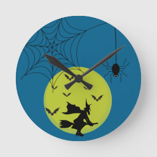 Halloween wandklok ronde klok