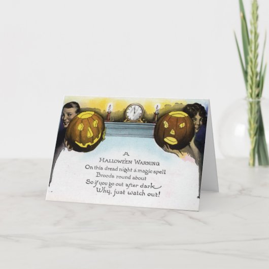 Halloween Warning Greeting / Opmerking Kaart (Voorkant)