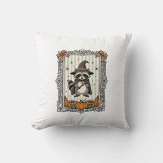 Halloween Wasbeer Heks Pompoen Vintage Schattig_1 Kussen