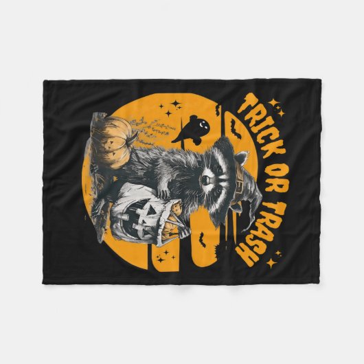 Halloween wasbeer truc of prullenbak retro wasbere fleece deken (Voorkant (Horizontaal))