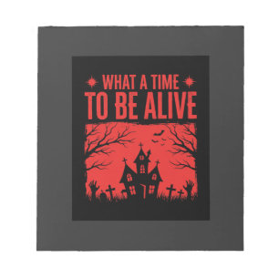 Halloween Wat Een Tijd Om Leef Te Zijn Design Notitieblok