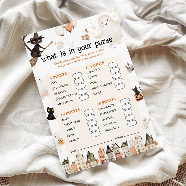 Halloween Wat is er in uw portemonnee Baby shower  (Creator heeft geüpload)