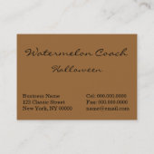 Halloween Watermelon Coach Visitekaartje (Achterkant)