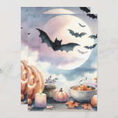 Halloween waterverf feestdagenkaart (Voorkant / Achterkant)